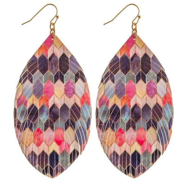Multi color feather Earrings