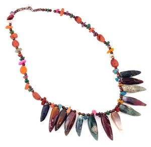 Multi Color Gem Stone Necklace