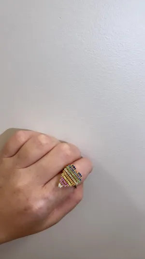Multi Color Heart Ring