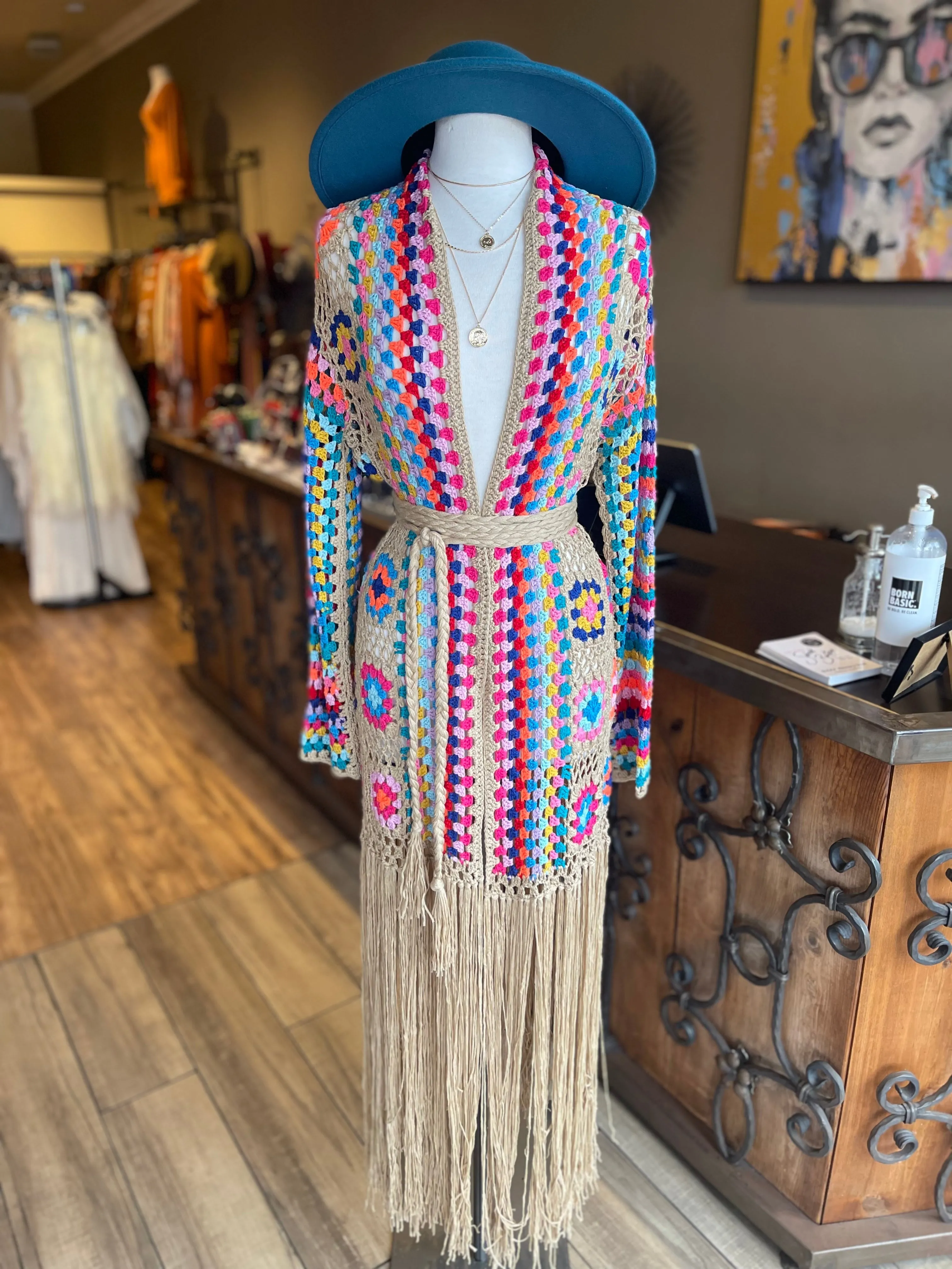 Multi Color Knitted Cardigan