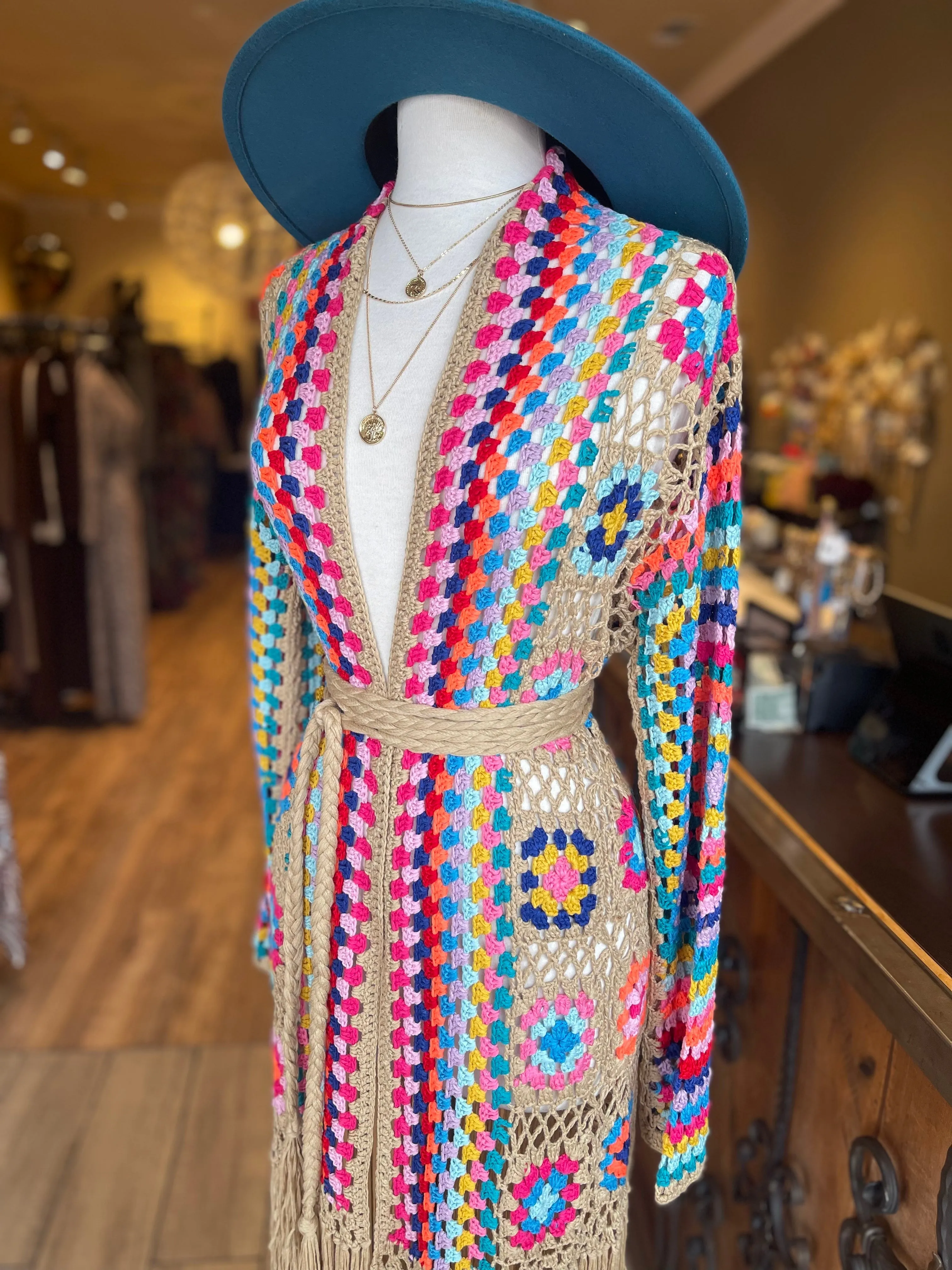 Multi Color Knitted Cardigan