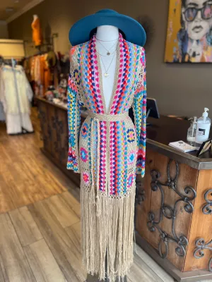 Multi Color Knitted Cardigan