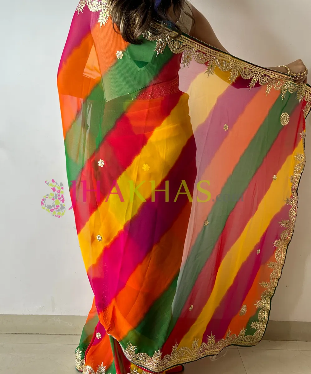 Multi Color Leheriya Saree