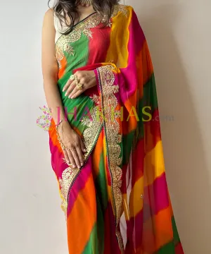 Multi Color Leheriya Saree