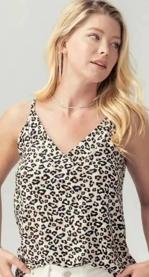 Multi color Leopard cami
