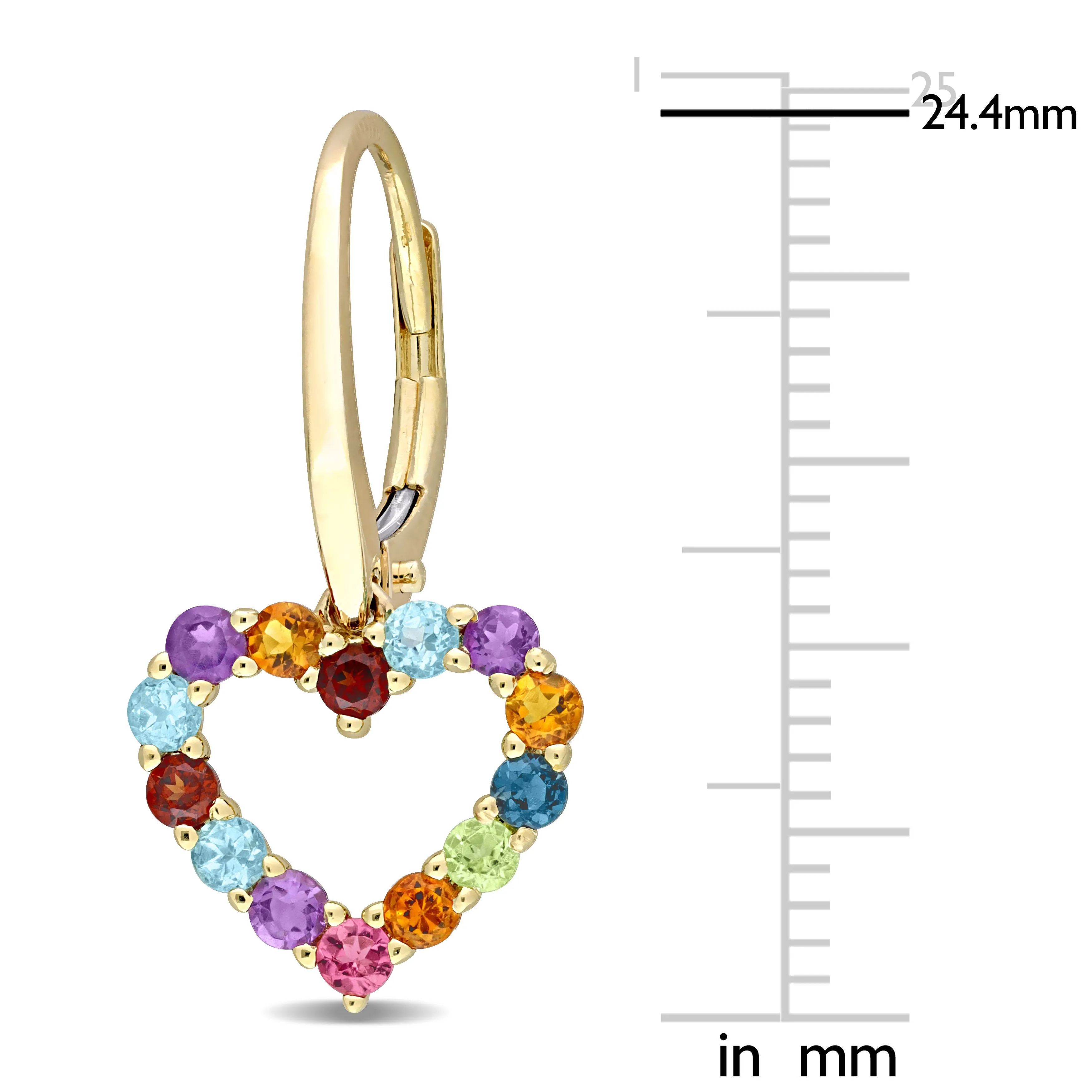 Multi Color Open Heart Earrings