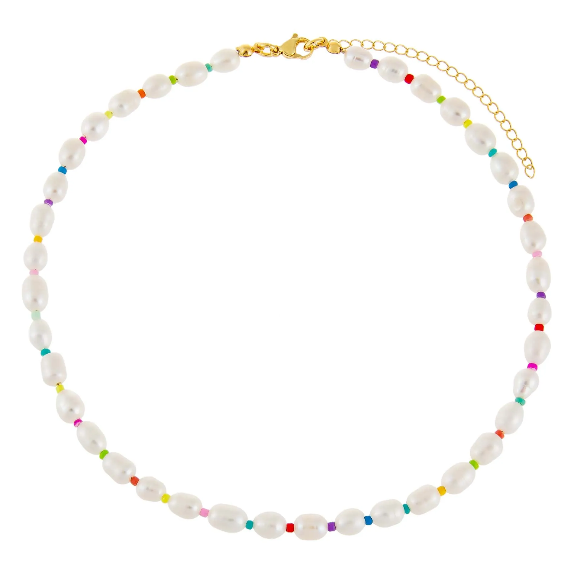 Multi Color Pearl Bead Necklace