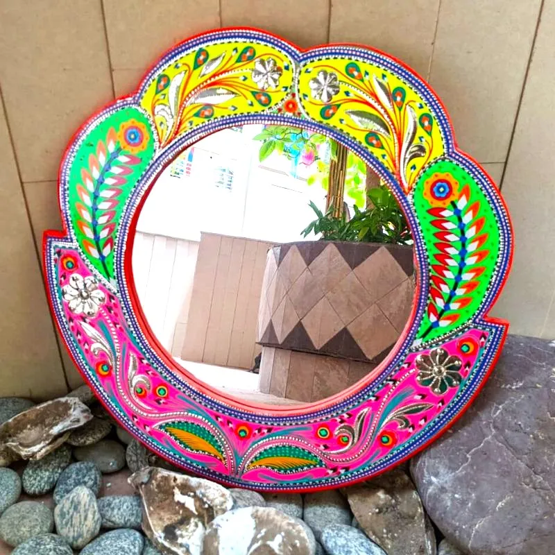 Multi Color Round Mirror