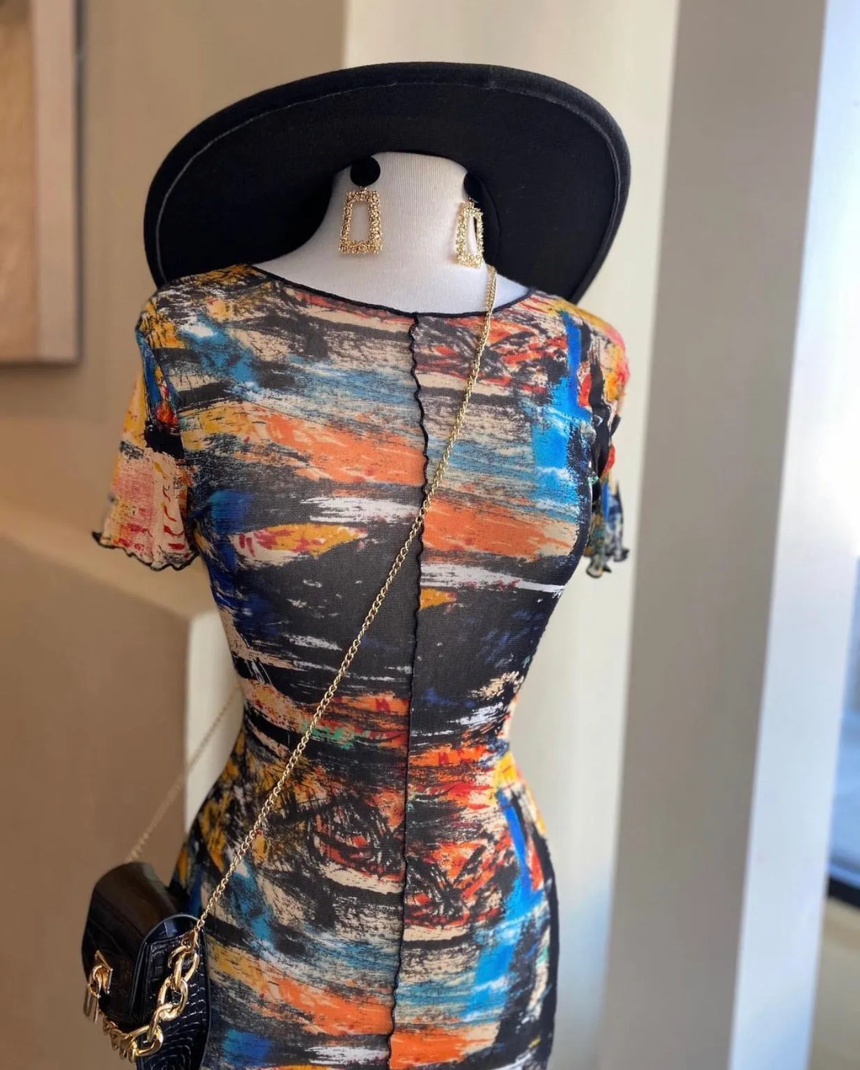 Multi Color Sheer Dress