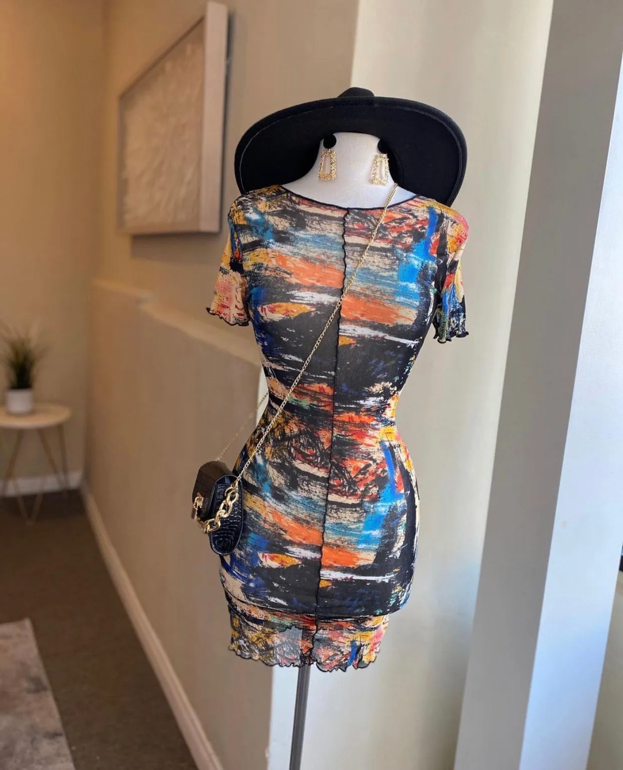 Multi Color Sheer Dress
