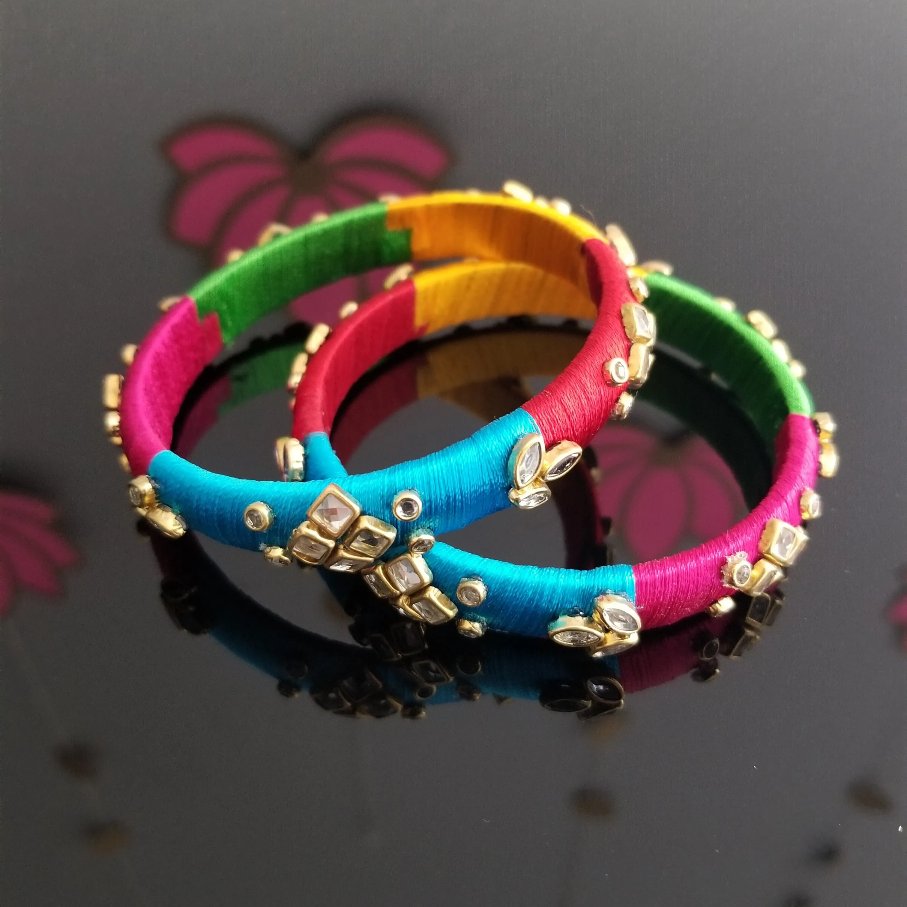 Multi Color Silk Thread Bangles