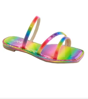 Multi-Color Square Toe Sandel