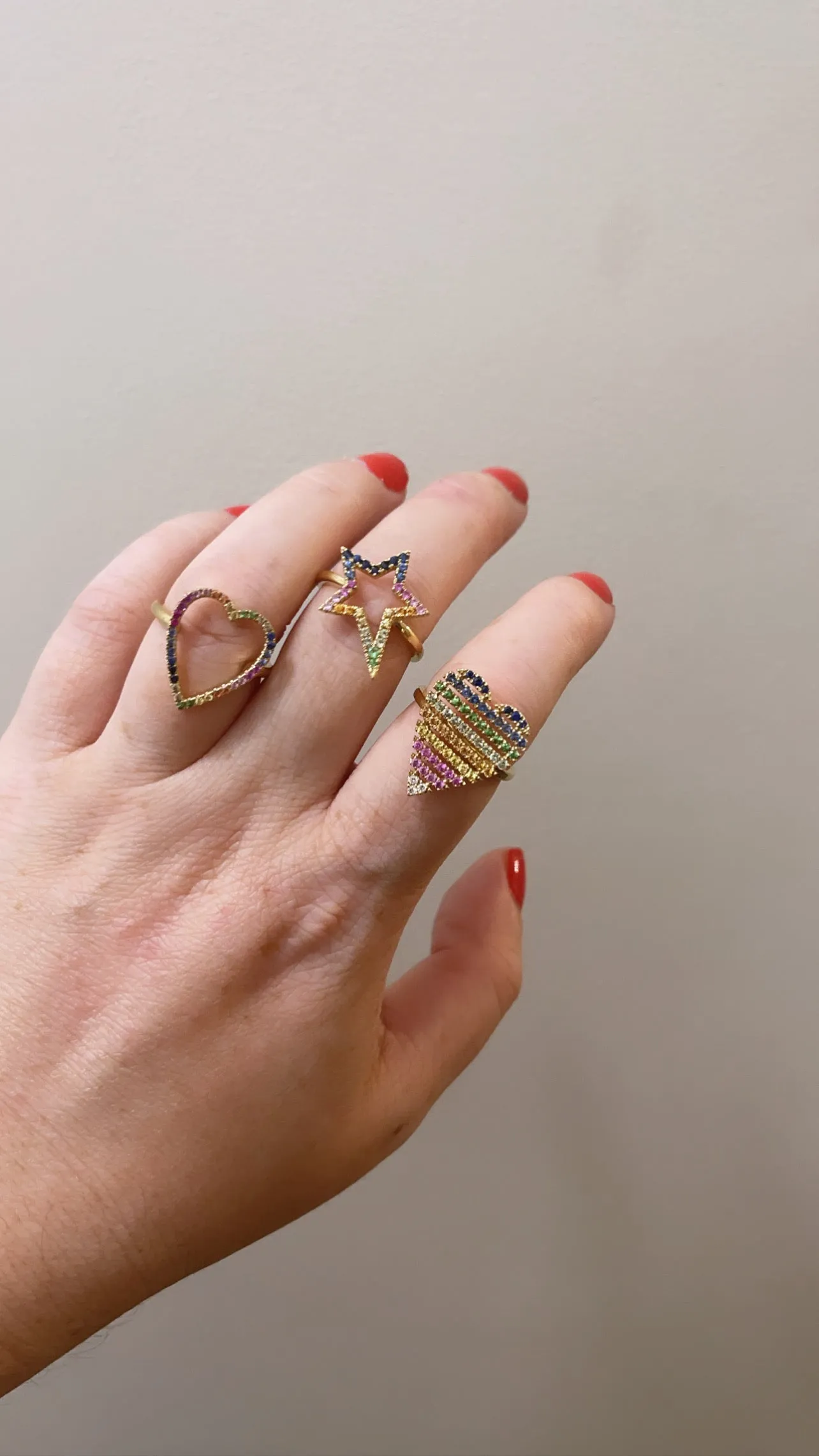 Multi Color Star Ring