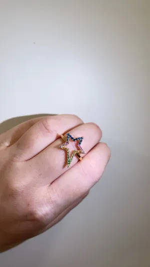 Multi Color Star Ring
