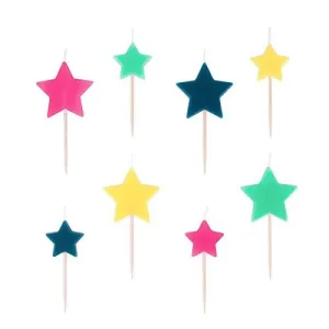 Multi Color Stars Candles