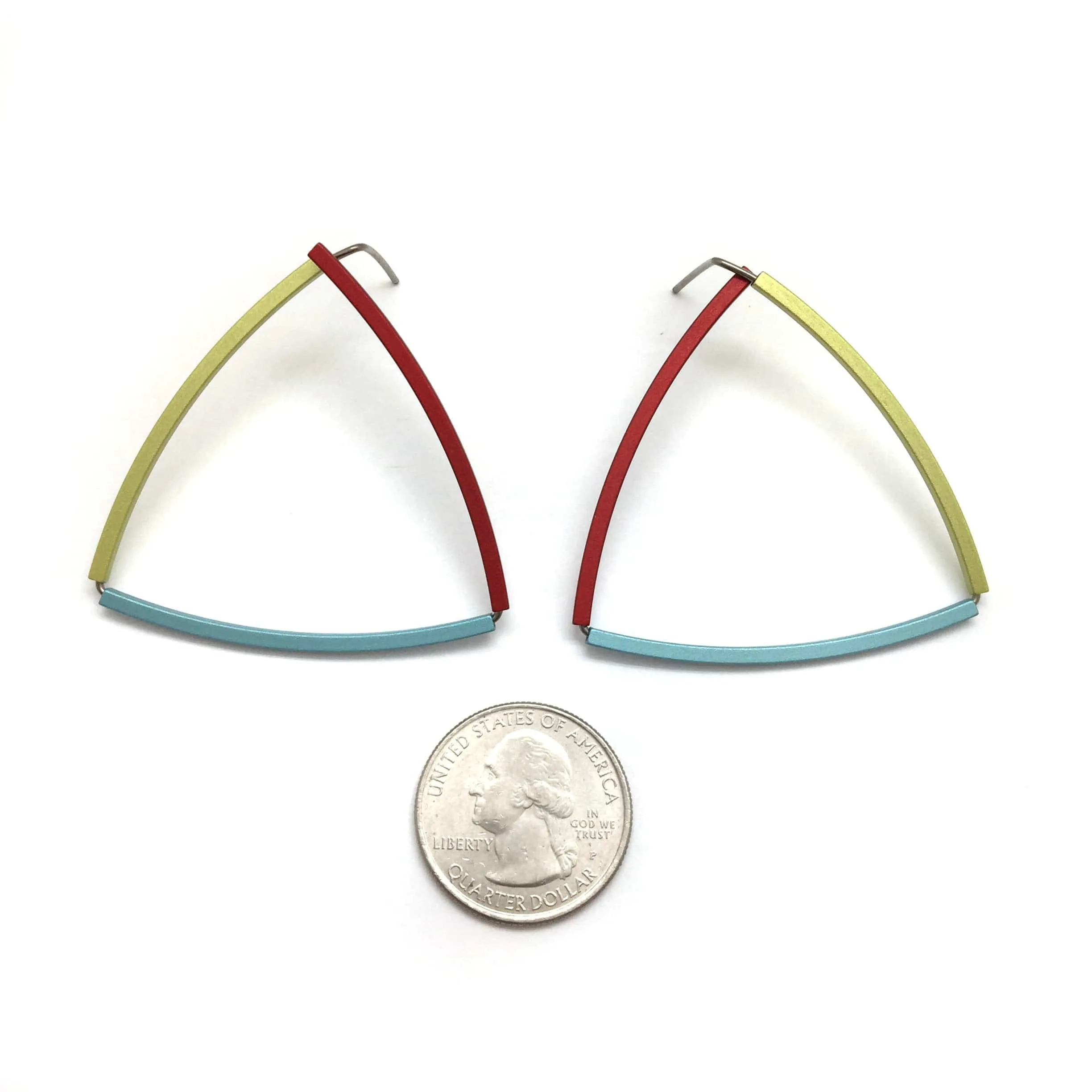 Multi-Color Triangle Bow Earrings