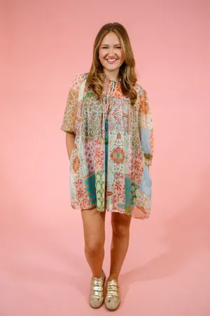 Multi Pattern Color Block Dress