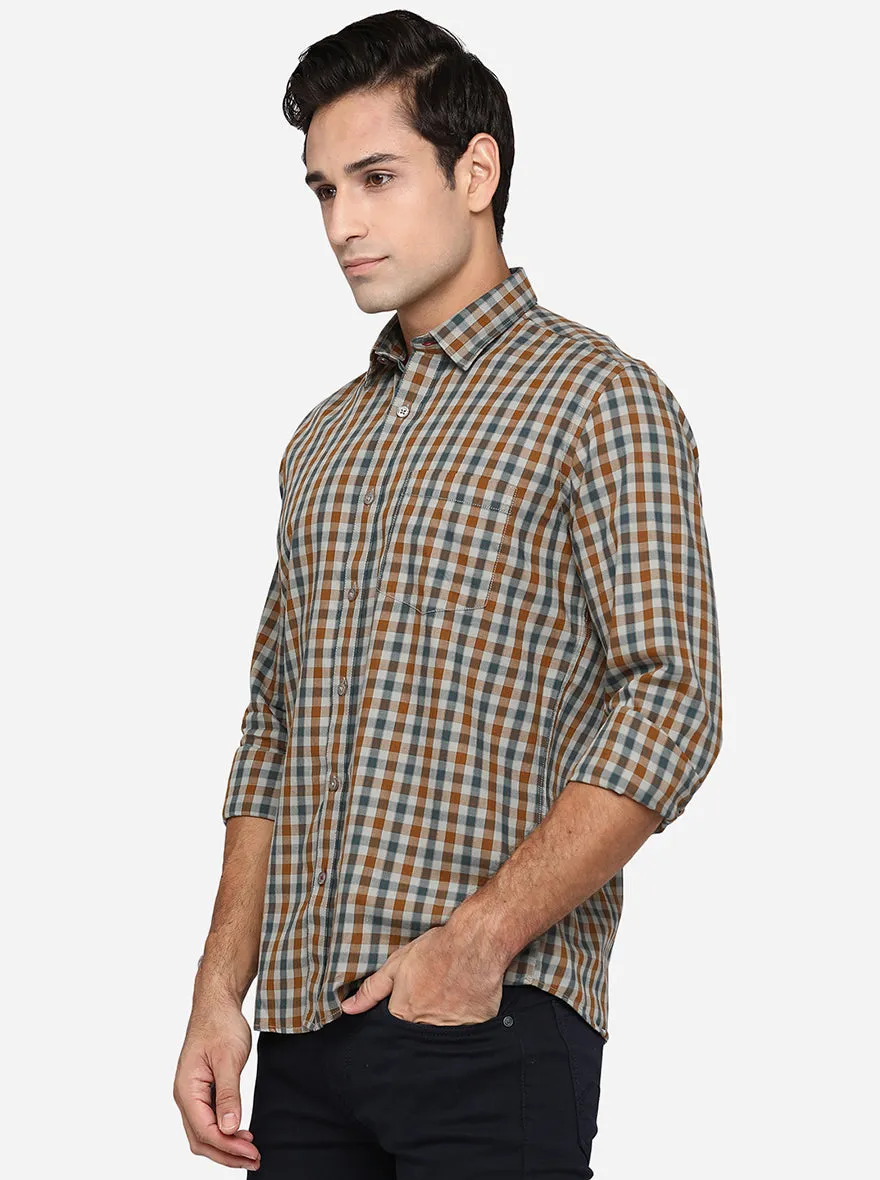 Multicolor Checked Smart Fit Casual Shirt | Greenfibre
