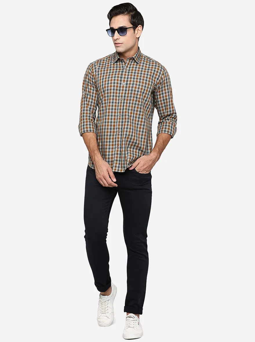Multicolor Checked Smart Fit Casual Shirt | Greenfibre