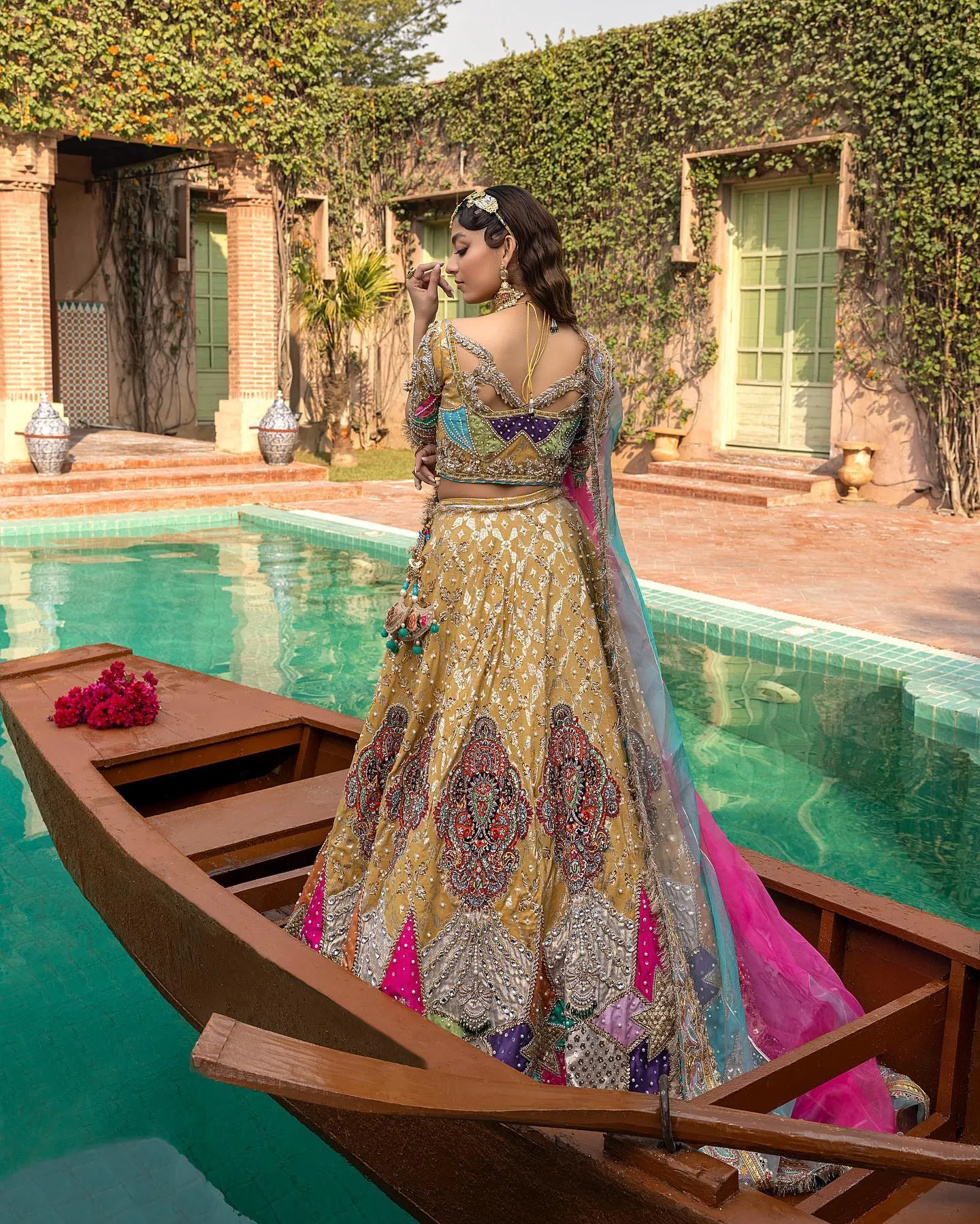 Multicolor Patchwork Lehenga Choli for Indian Bridal Wear