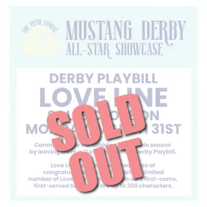 Mustang Derby All-Star Showcase Playbill Love Lines