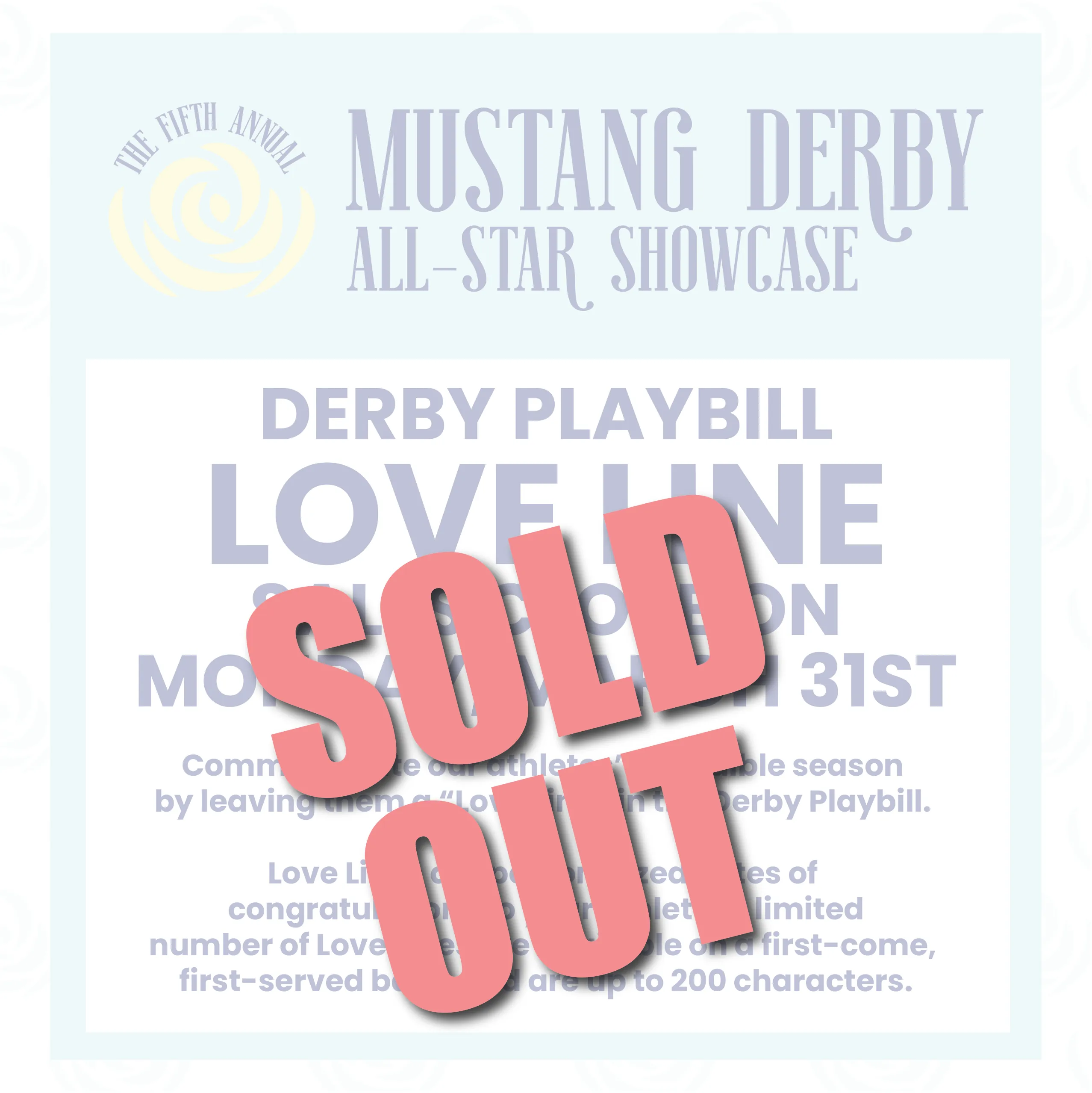 Mustang Derby All-Star Showcase Playbill Love Lines