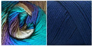 NAVY   ALL BLUES - Embossed Natura Shawl KIT (100% Acrylic)