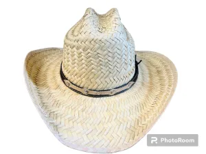 New Hand Woven in Canada Lanning Hat, quality workmanship, Unisex! Natural with leather accent