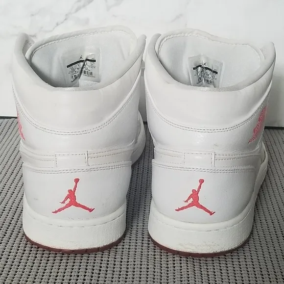 NIKE Air Jordan 1 Mid PREMIUM 'White Infrared Sneakers Shoes Men Size 13