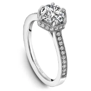 Noam Carver 14kt White Gold 1.00ct Round Halo with Diamond Shoulders
