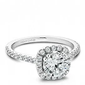 Noam Carver 14kt White Gold 1.03ct Cushion Halo