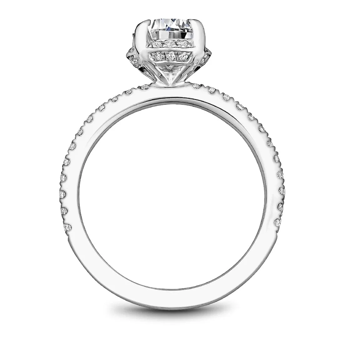 Noam Carver 14kt White Gold Round Solitaire with Hidden Halo