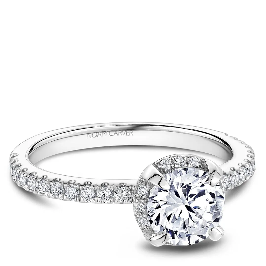 Noam Carver 14kt White Gold Round Solitaire with Hidden Halo