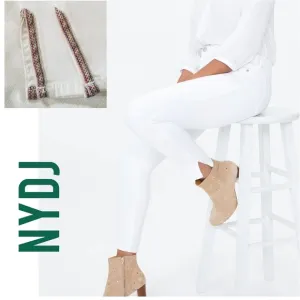NYDJ White Curves 360 Jeans Embroidered Side Vent