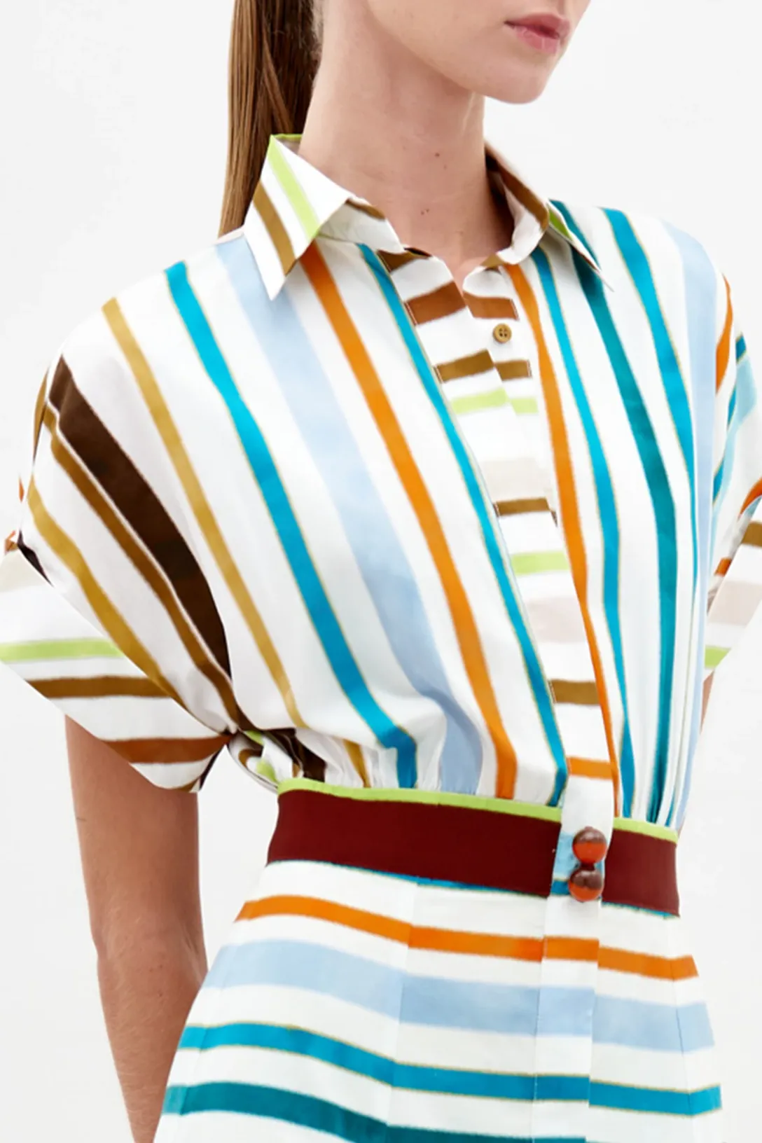 Odila Dress | Multi Color Stripes