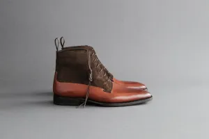OneFourTwo.Cole Derby Boots from Russian Calf and Suede