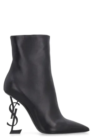 Opyum leather pointy-toe ankle boots