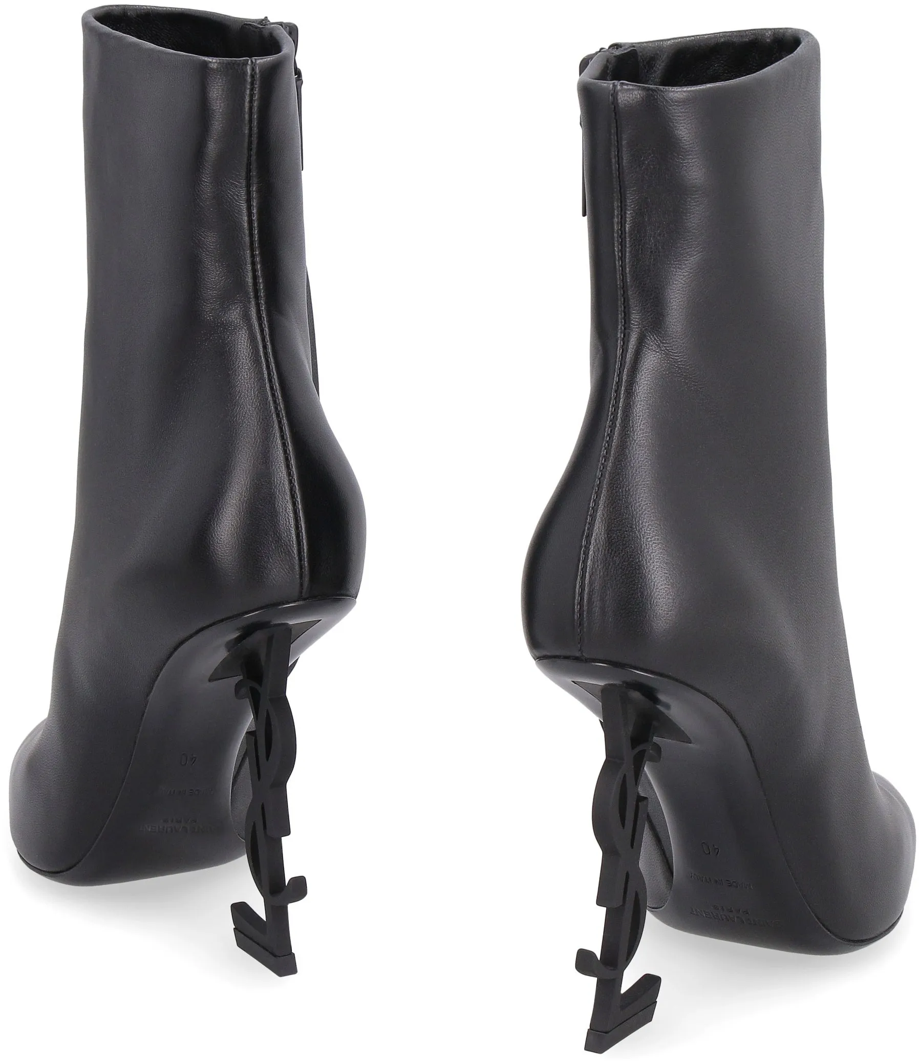 Opyum leather pointy-toe ankle boots
