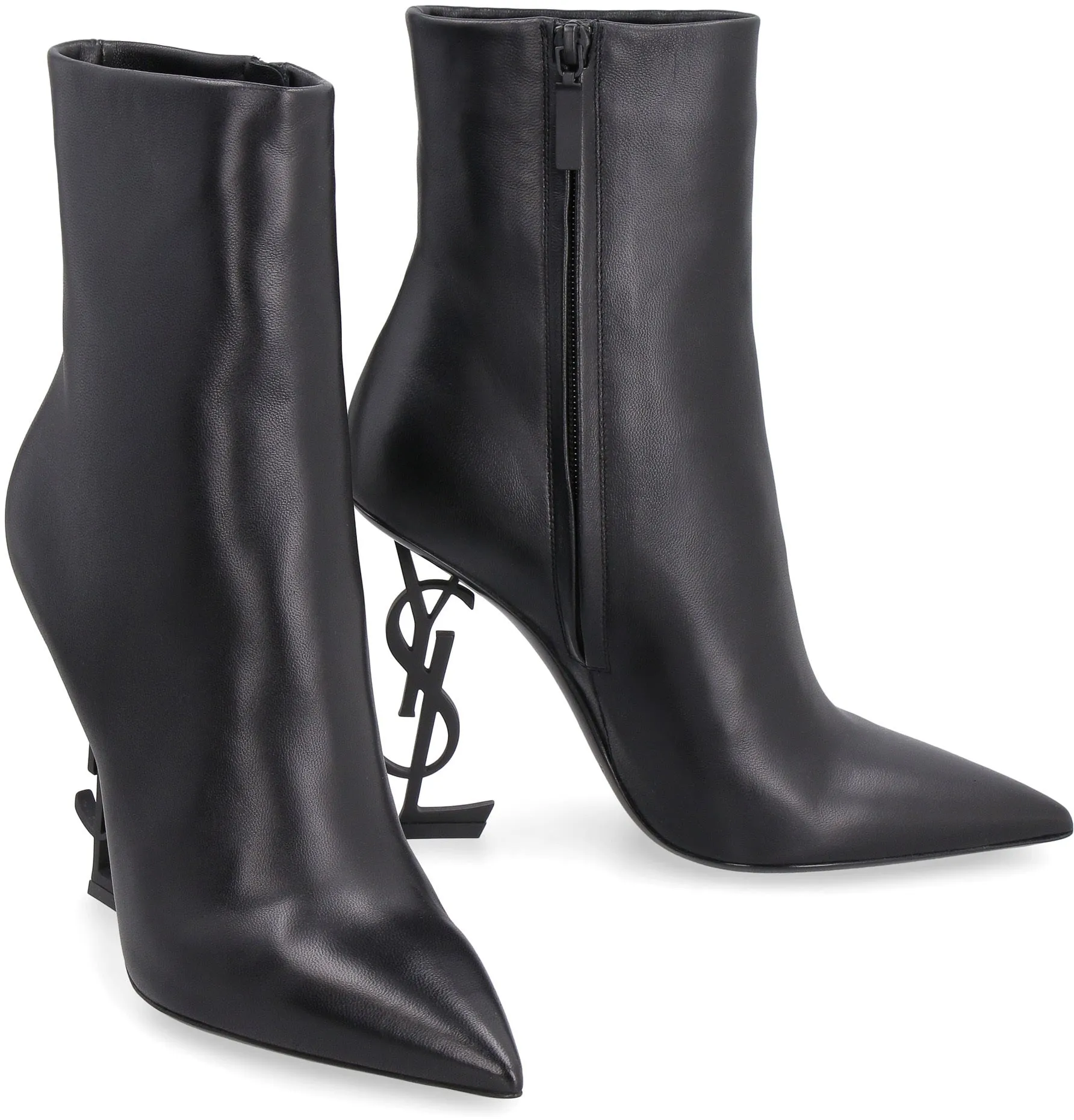 Opyum leather pointy-toe ankle boots