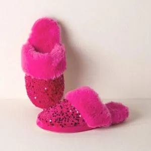 Party Night Sequin Slippers | Magenta