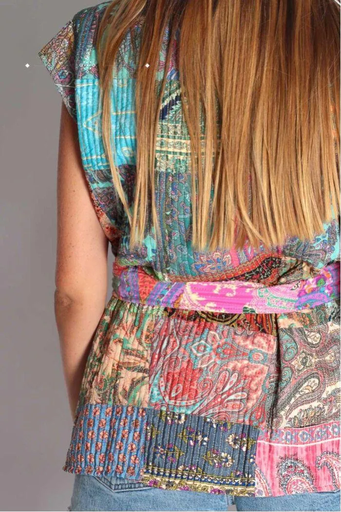 PATCHWORK LONG VEST- MARIPOSA AGRA