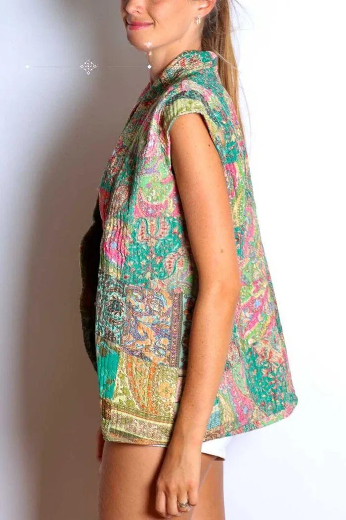 PATCHWORK LONG VEST- MARIPOSA AGRA