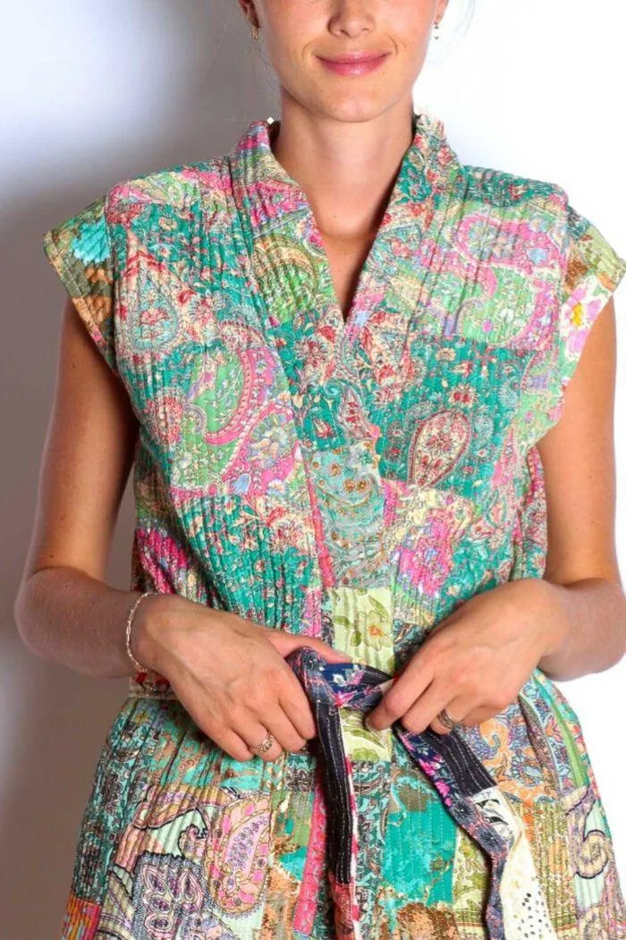 PATCHWORK LONG VEST- MARIPOSA AGRA