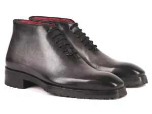 Paul Parkman Men's Ankle Boots in Gray Burnished