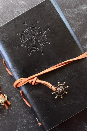 Pebble House Leather Notebook With Crystal Accent