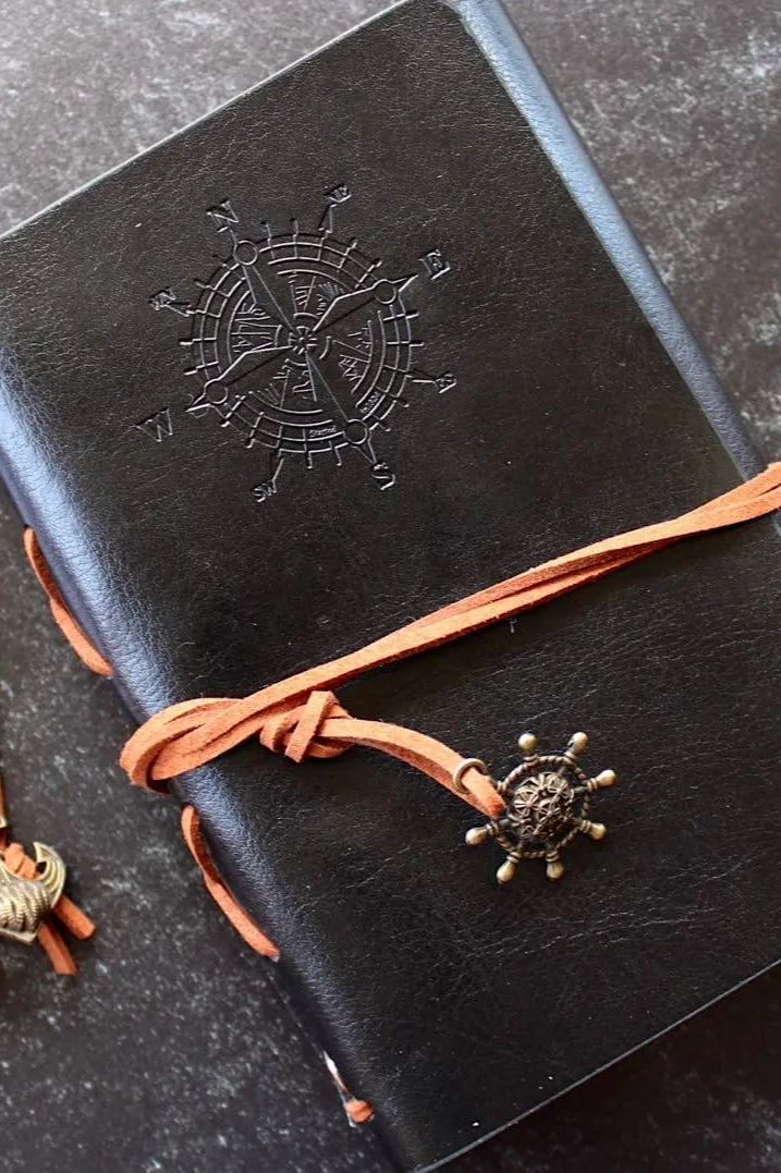 Pebble House Leather Notebook With Crystal Accent