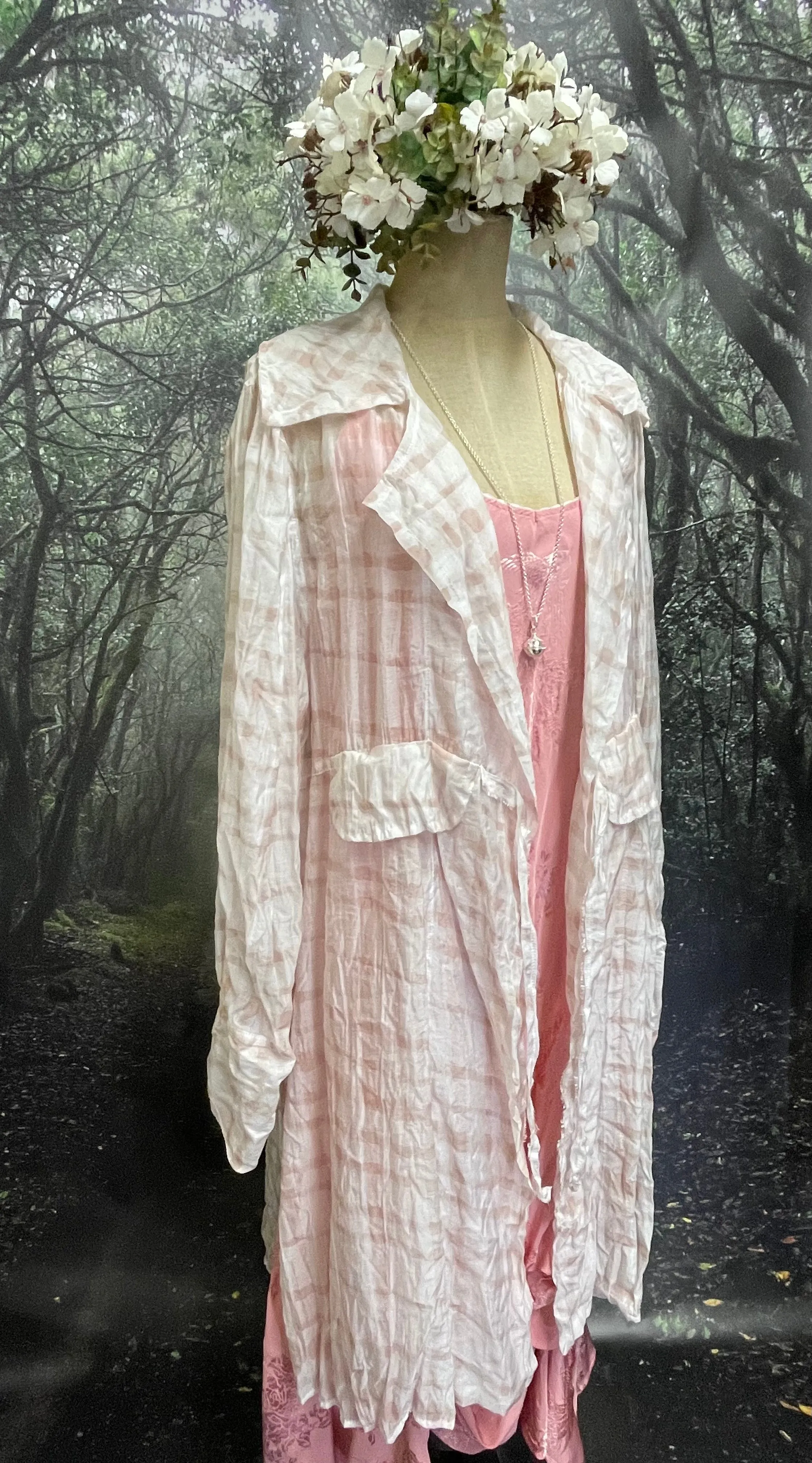 Pink embossed slipdress
