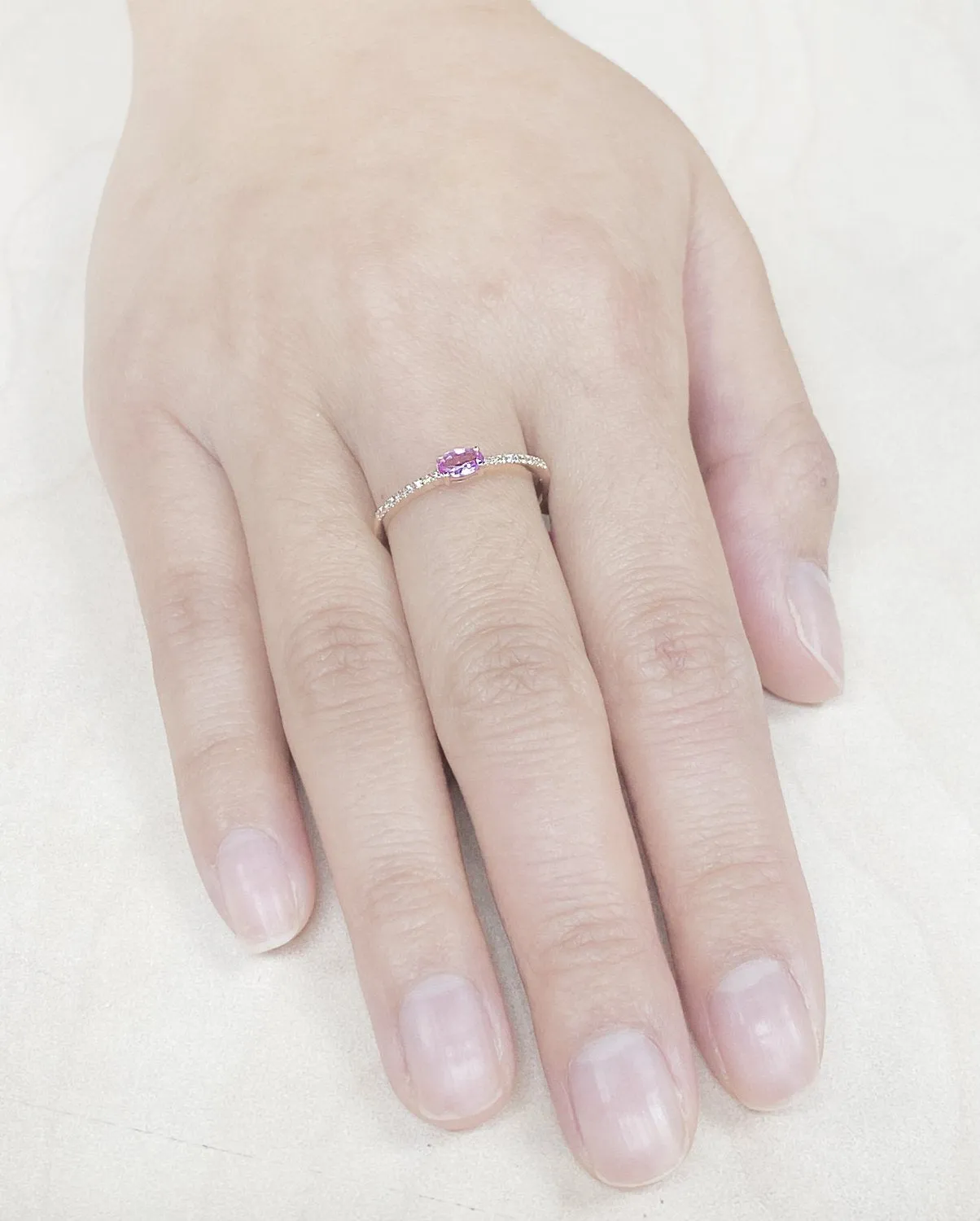 Pink Sapphire & Diamond Ring R33896