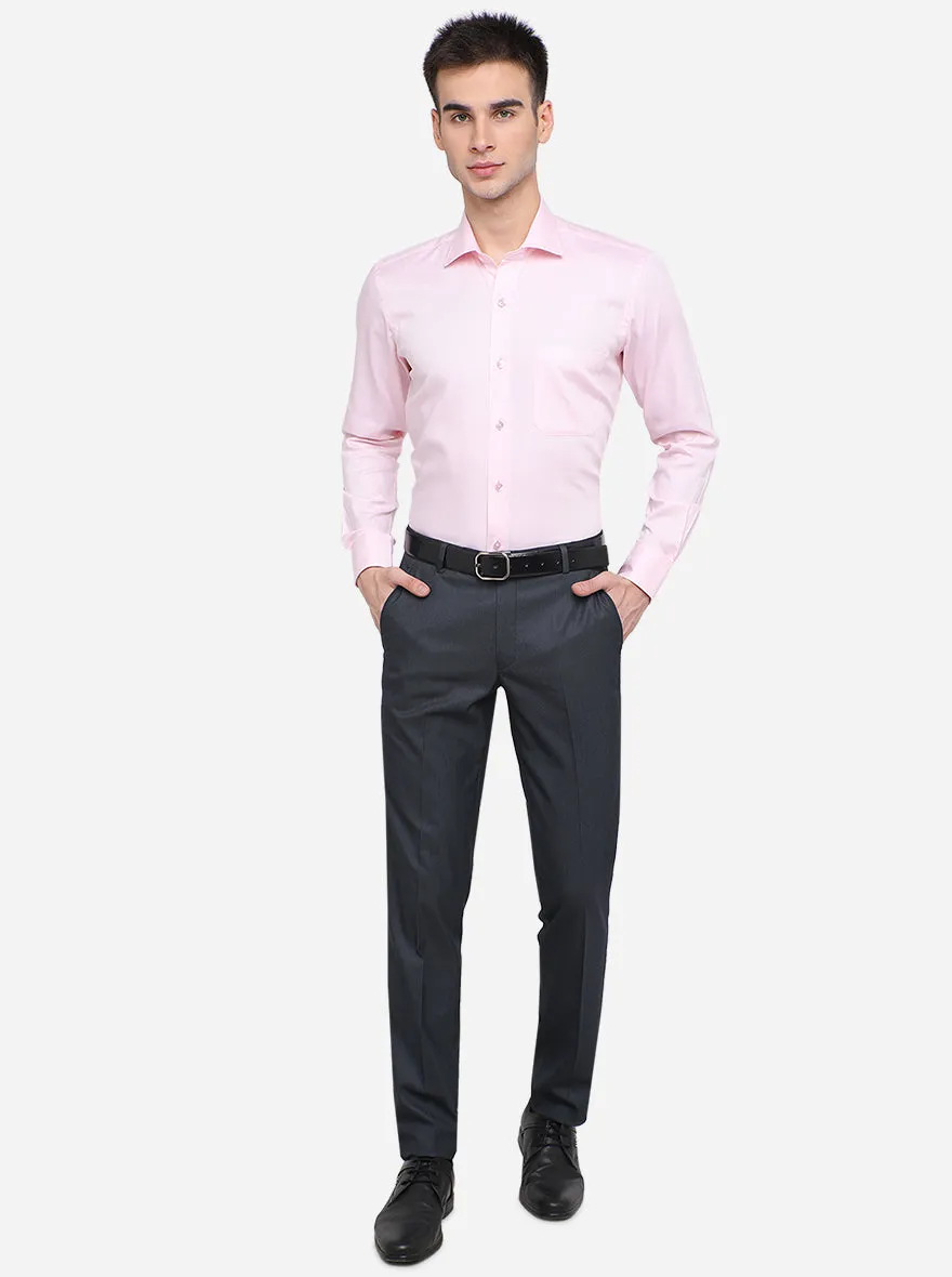 Pink Solid Slim Fit Formal Shirt | Metal