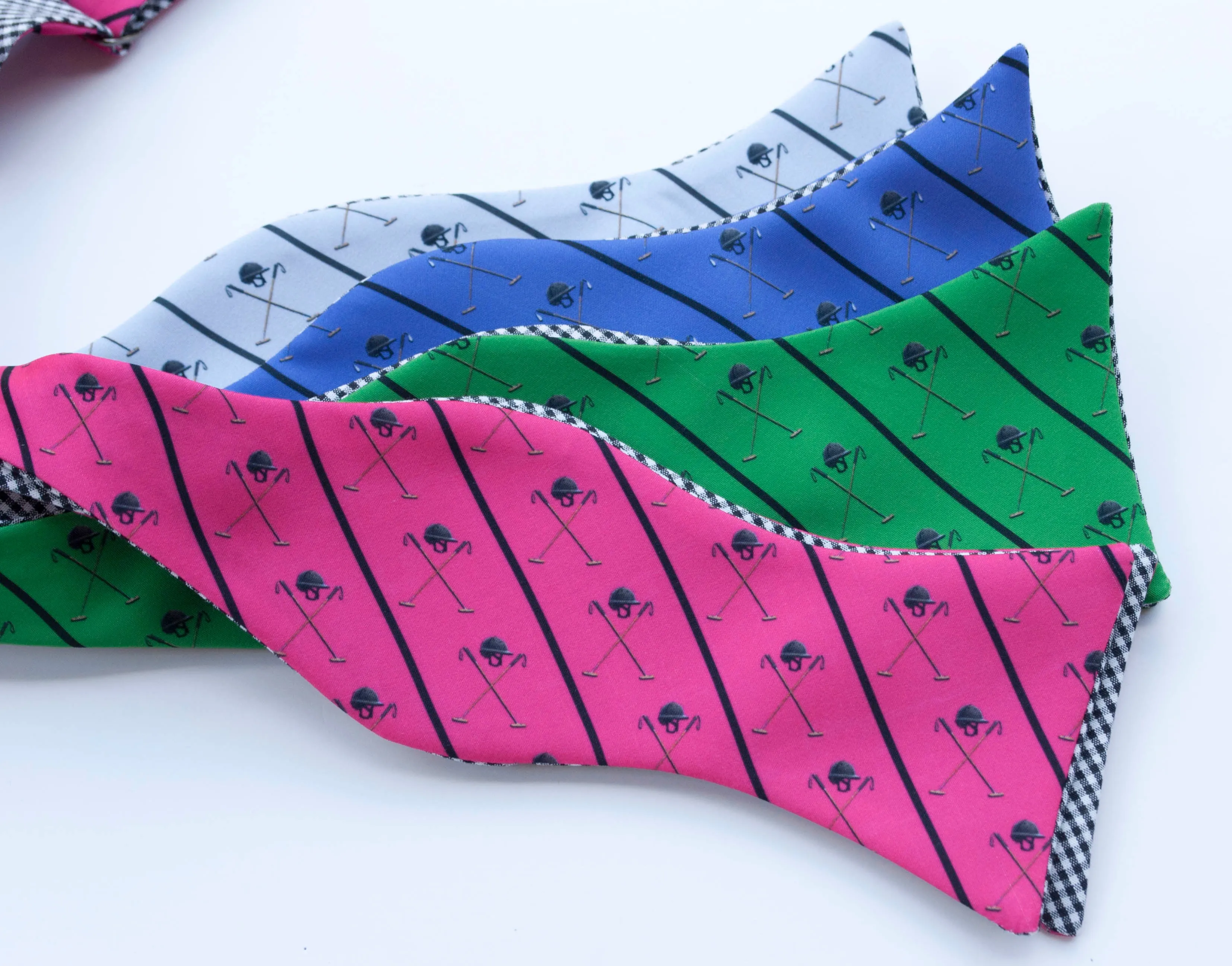 Polo Helmet Emblem Bow Tie - pink